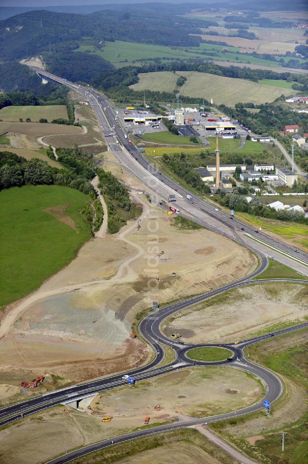 Luftbild Eisenach - Nordverlegung / Umfahrung Hörselberge der Autobahn E40 / A4 in Thüringen