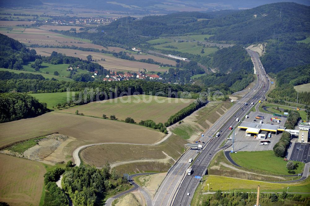 Eisenach von oben - Nordverlegung / Umfahrung Hörselberge der Autobahn E40 / A4 in Thüringen