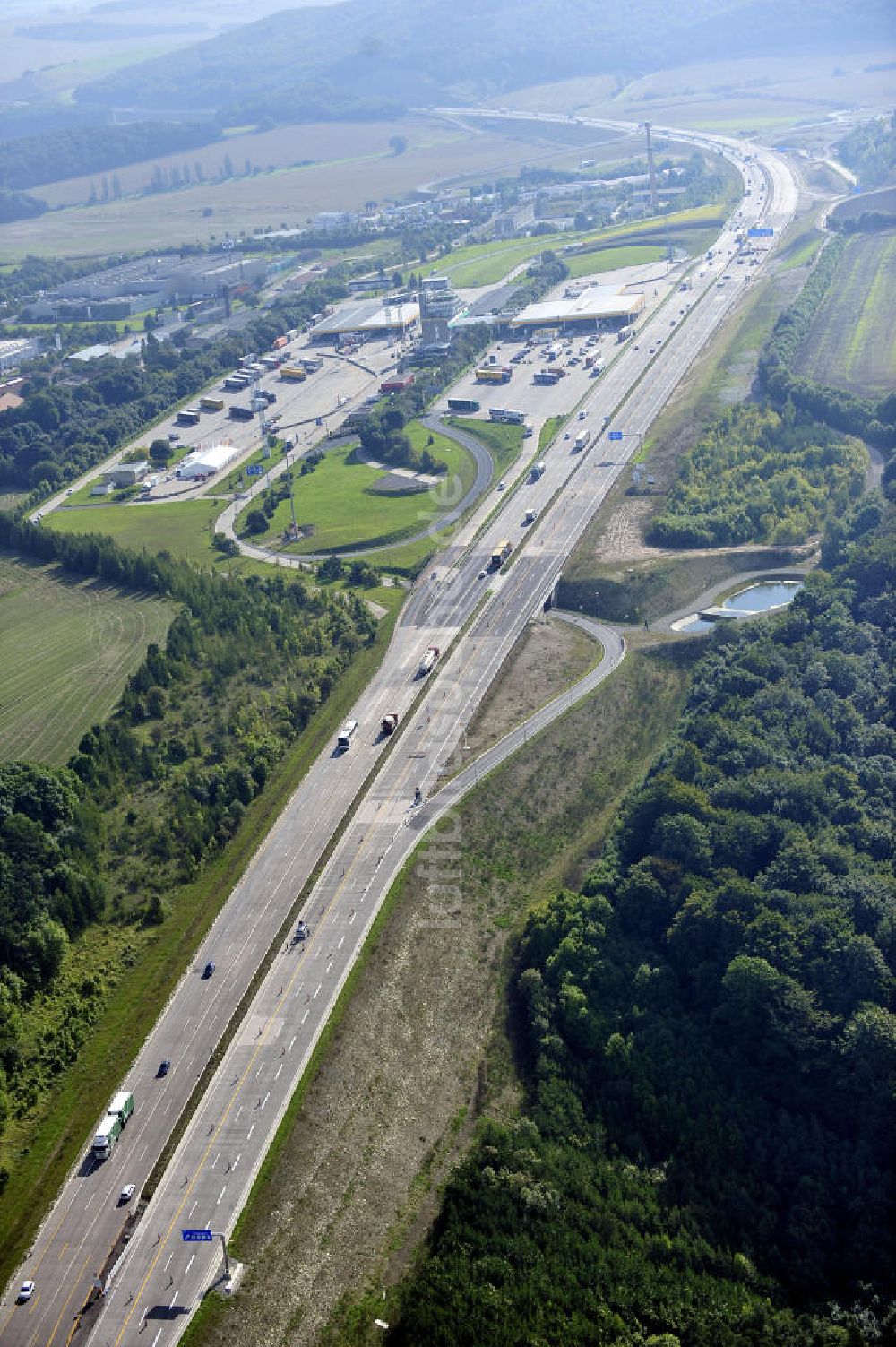 Luftbild Eisenach - Nordverlegung / Umfahrung Hörselberge der Autobahn E40 / A4 in Thüringen