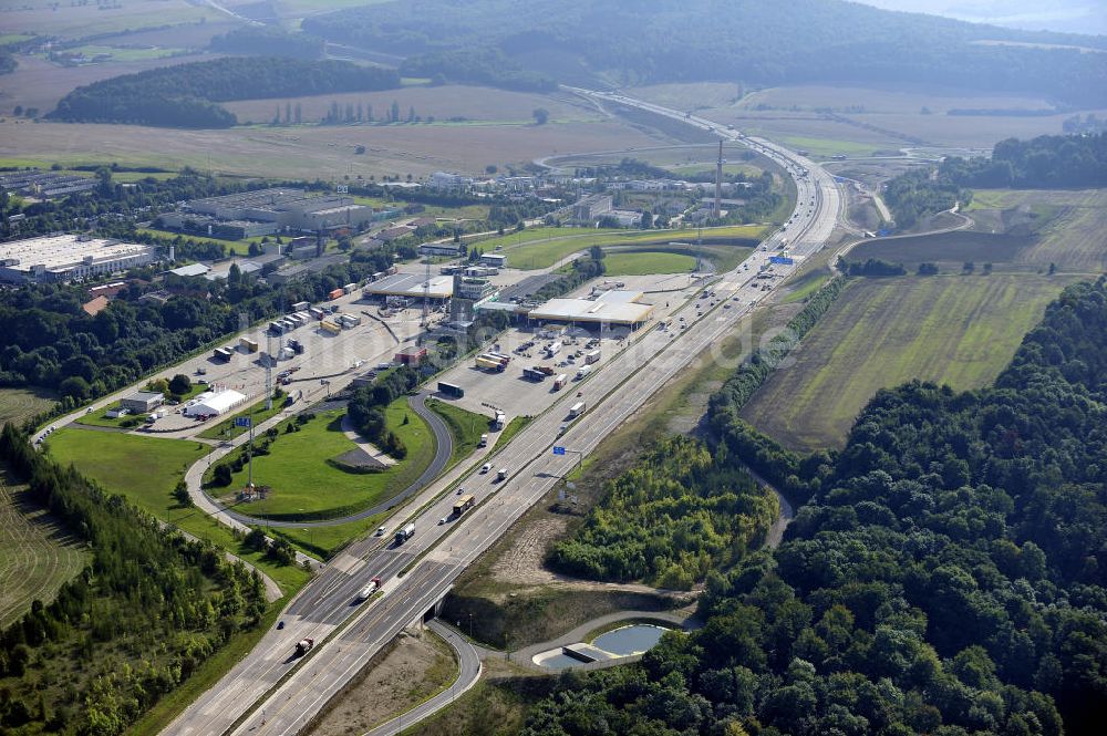 Luftaufnahme Eisenach - Nordverlegung / Umfahrung Hörselberge der Autobahn E40 / A4 in Thüringen