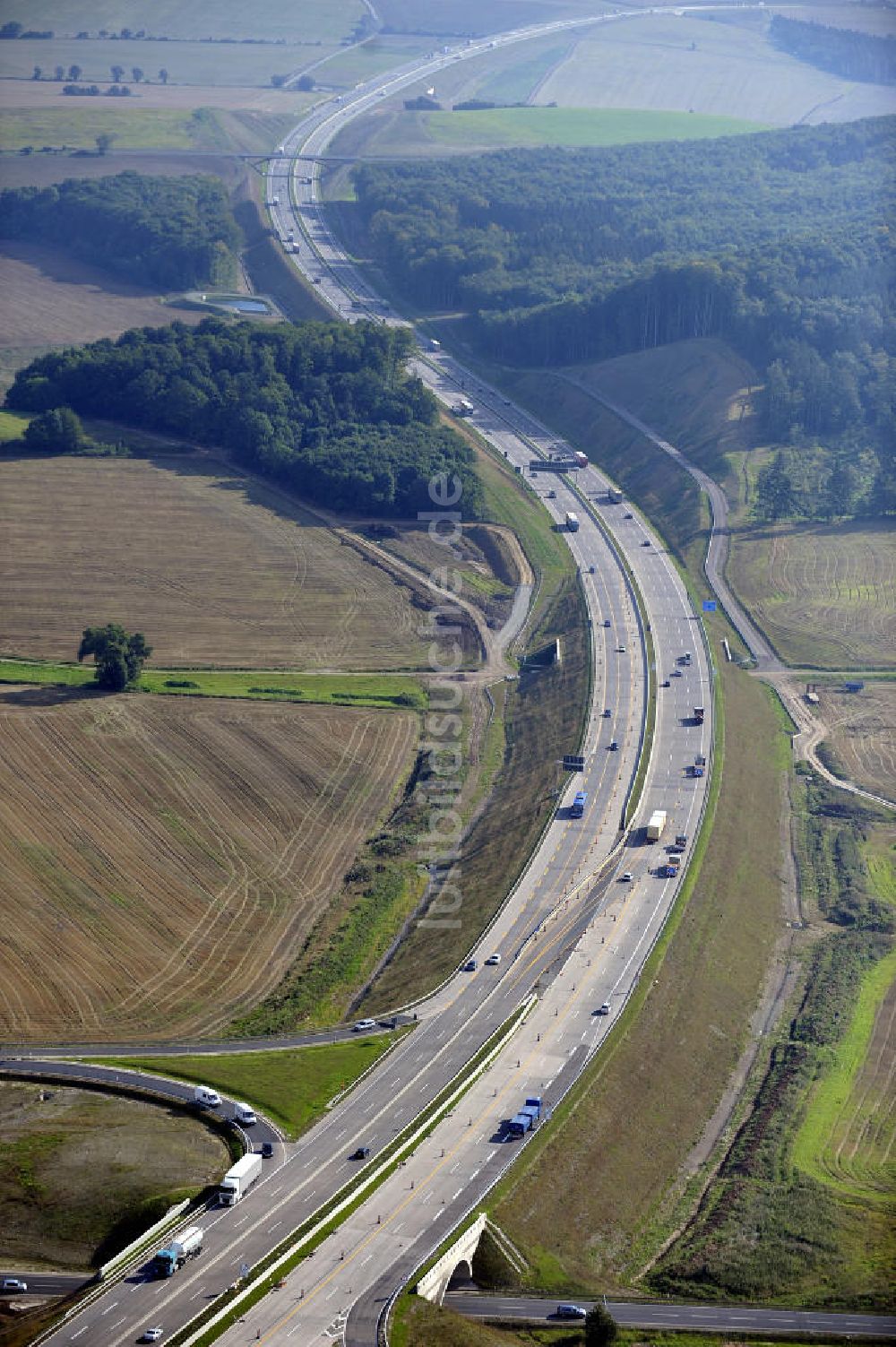 Luftbild Eisenach - Nordverlegung / Umfahrung Hörselberge der Autobahn E40 / A4 in Thüringen