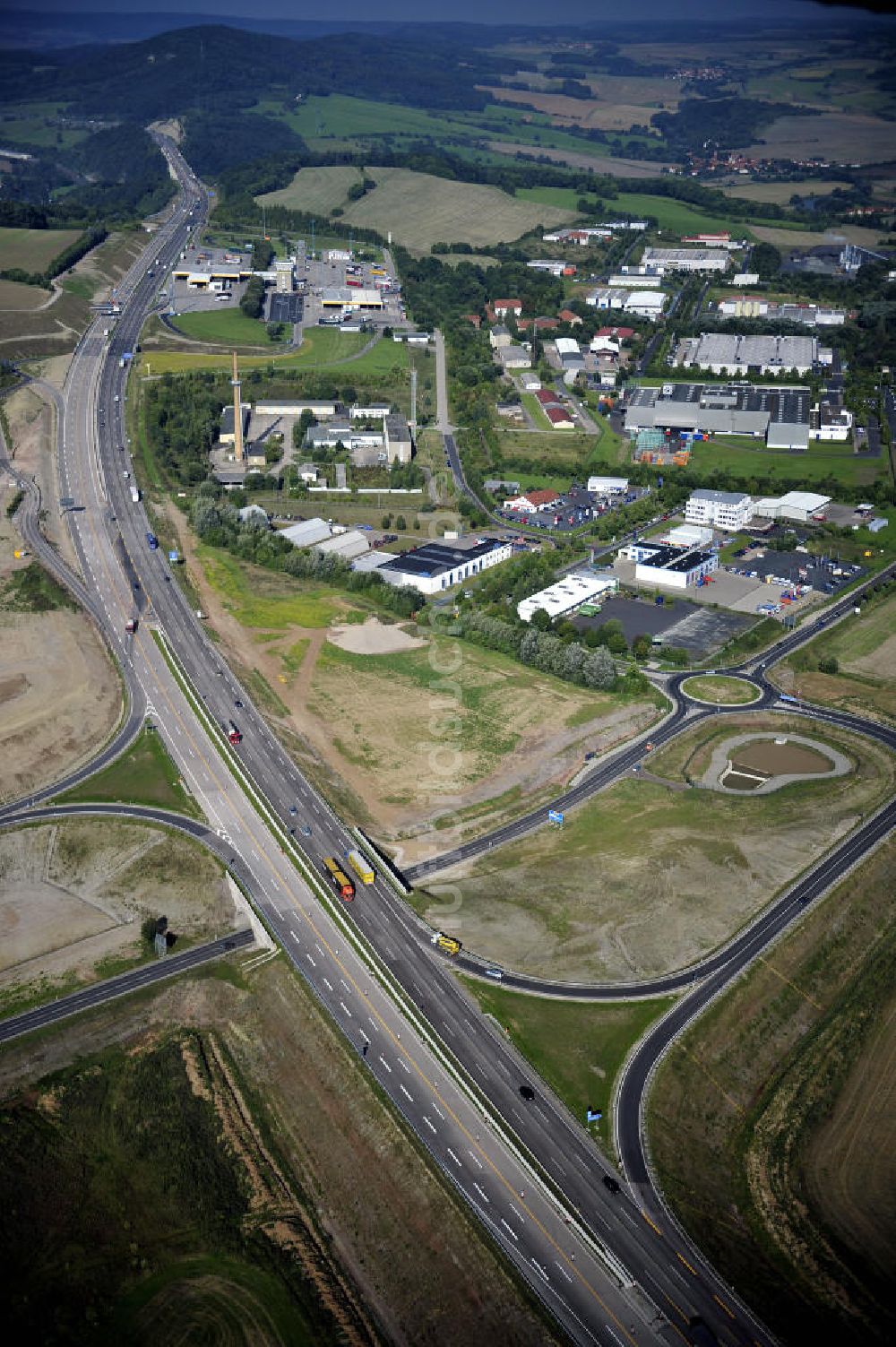 Eisenach aus der Vogelperspektive: Nordverlegung / Umfahrung Hörselberge der Autobahn E40 / A4 in Thüringen