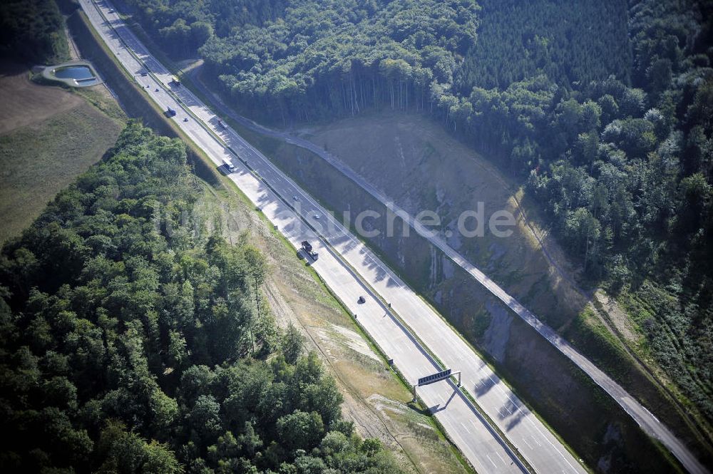 Luftaufnahme Eisenach - Nordverlegung / Umfahrung Hörselberge der Autobahn E40 / A4 in Thüringen