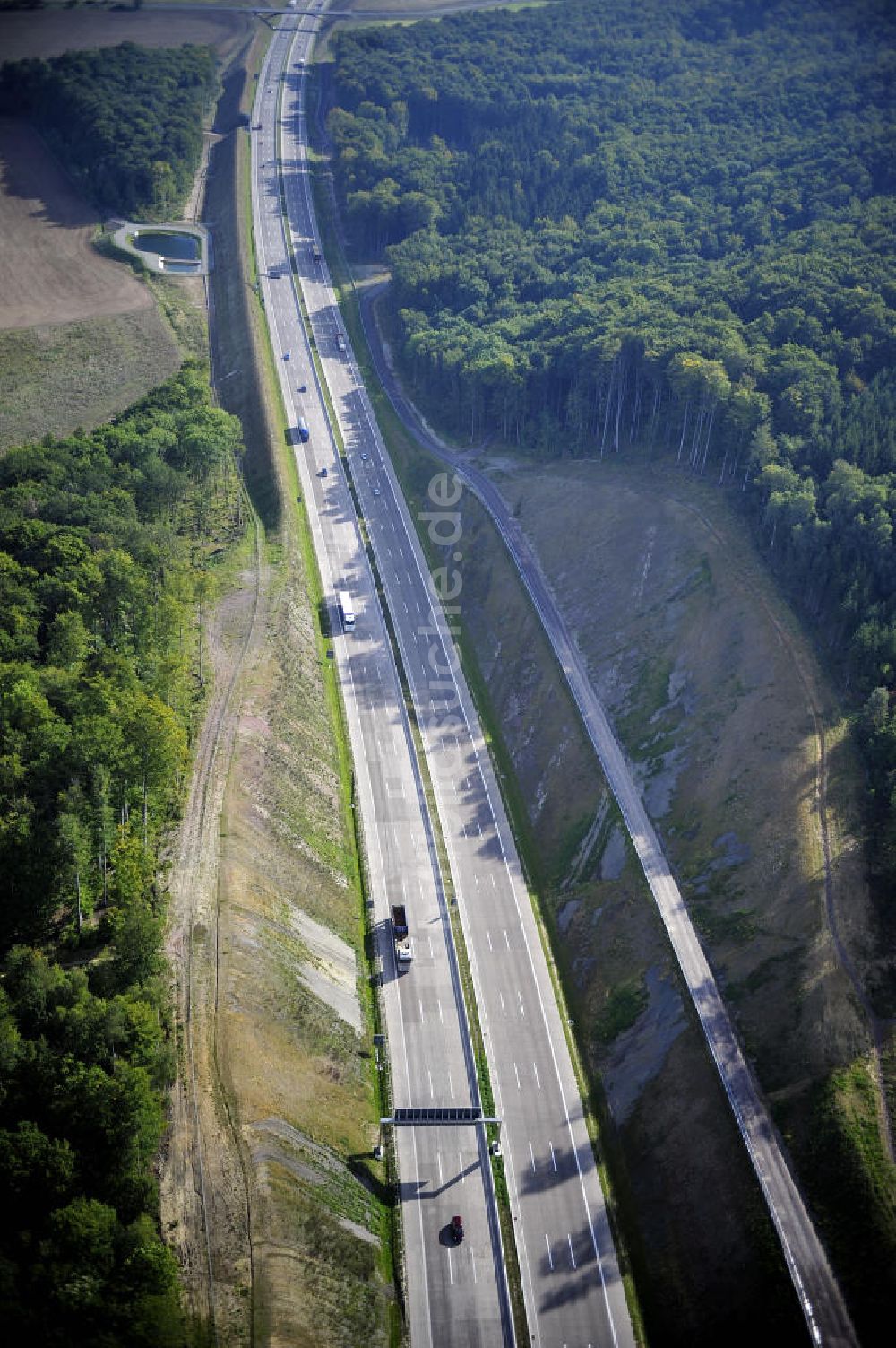 Eisenach von oben - Nordverlegung / Umfahrung Hörselberge der Autobahn E40 / A4 in Thüringen