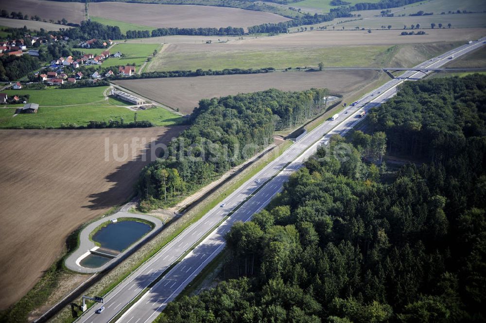 Eisenach aus der Vogelperspektive: Nordverlegung / Umfahrung Hörselberge der Autobahn E40 / A4 in Thüringen