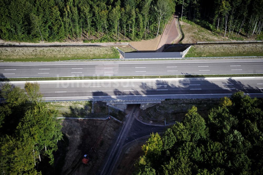 Luftbild Eisenach - Nordverlegung / Umfahrung Hörselberge der Autobahn E40 / A4 in Thüringen