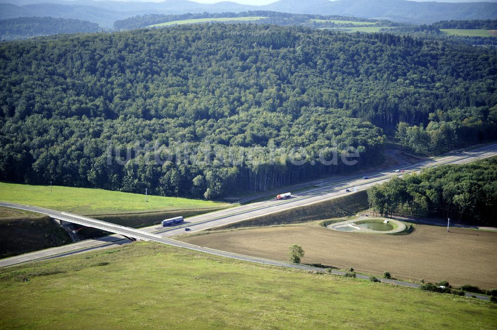 Luftaufnahme Eisenach - Nordverlegung / Umfahrung Hörselberge der Autobahn E40 / A4 in Thüringen