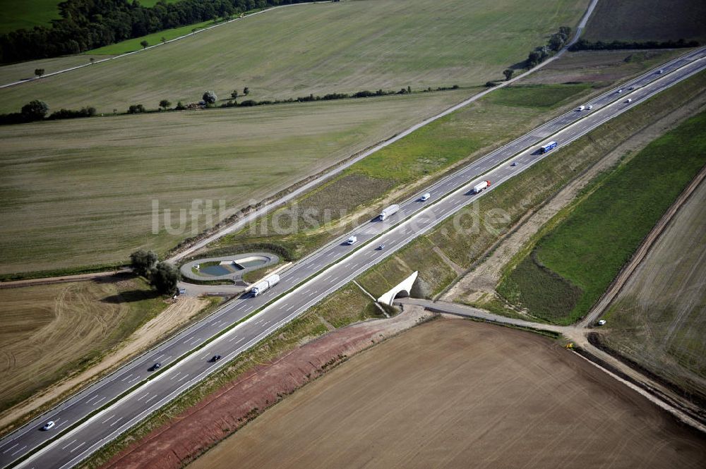 Luftaufnahme Eisenach - Nordverlegung / Umfahrung Hörselberge der Autobahn E40 / A4 in Thüringen