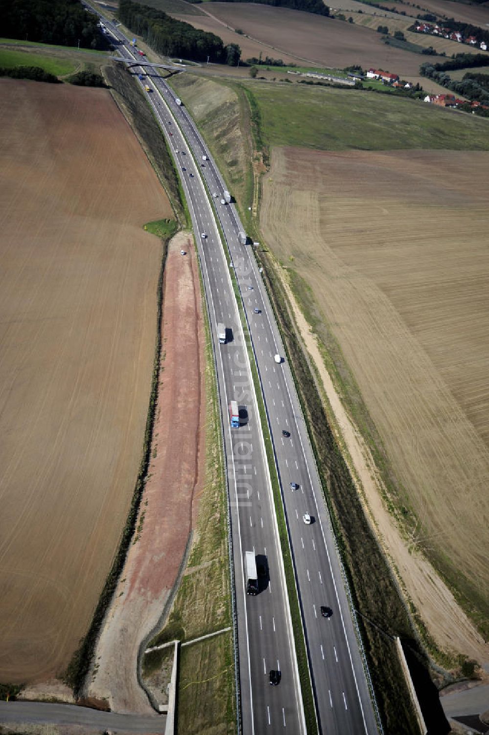 Eisenach aus der Vogelperspektive: Nordverlegung / Umfahrung Hörselberge der Autobahn E40 / A4 in Thüringen