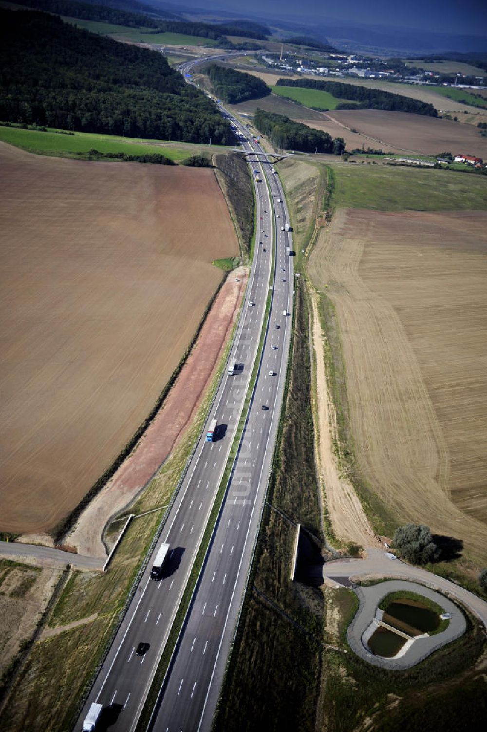 Luftbild Eisenach - Nordverlegung / Umfahrung Hörselberge der Autobahn E40 / A4 in Thüringen