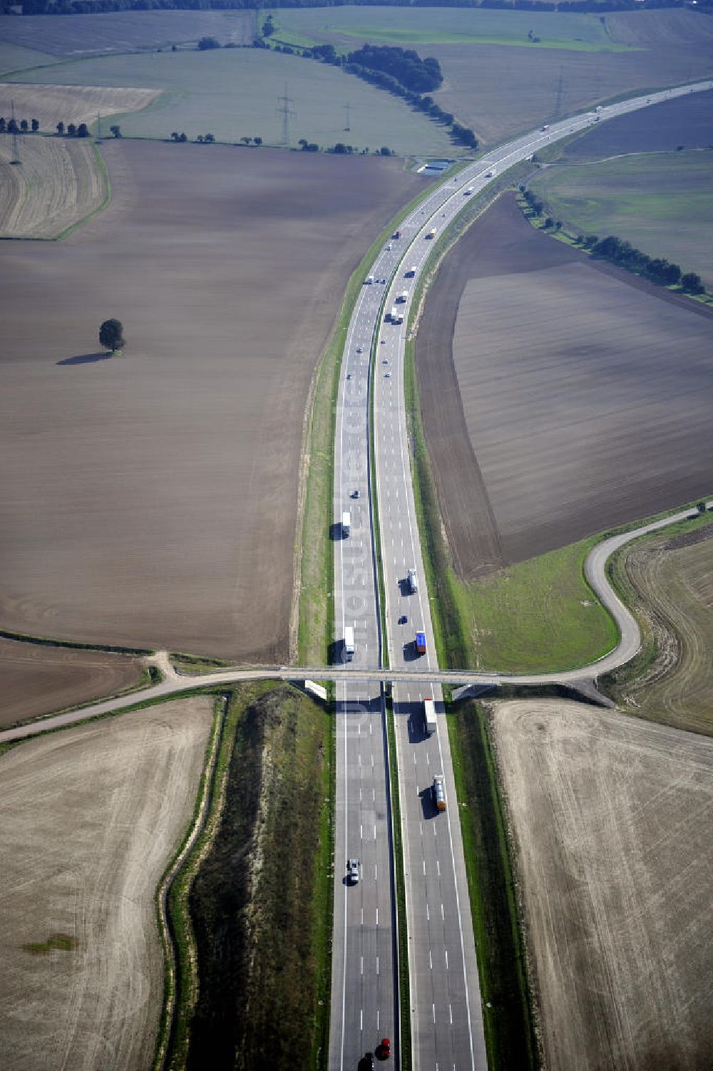 Eisenach aus der Vogelperspektive: Nordverlegung / Umfahrung Hörselberge der Autobahn E40 / A4 in Thüringen