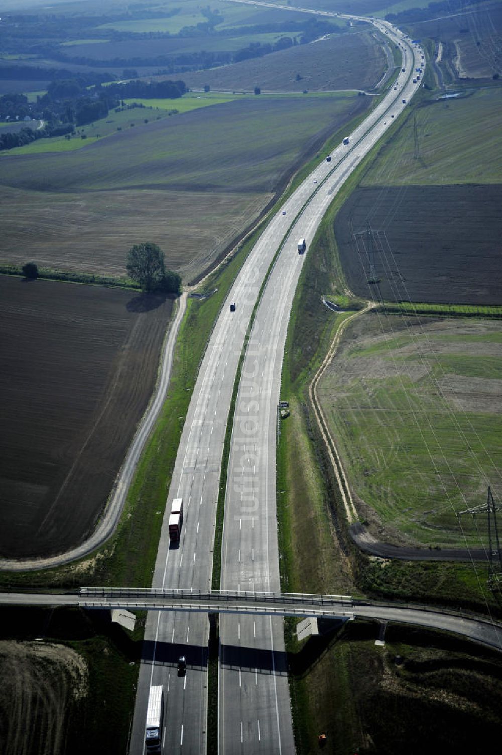 Eisenach von oben - Nordverlegung / Umfahrung Hörselberge der Autobahn E40 / A4 in Thüringen