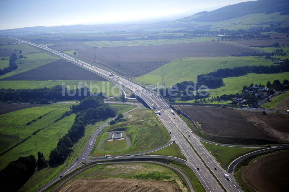 Luftbild Eisenach - Nordverlegung / Umfahrung Hörselberge der Autobahn E40 / A4 in Thüringen