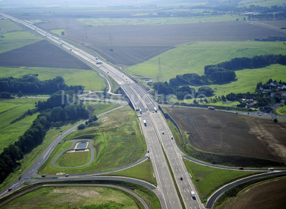 Luftaufnahme Eisenach - Nordverlegung / Umfahrung Hörselberge der Autobahn E40 / A4 in Thüringen