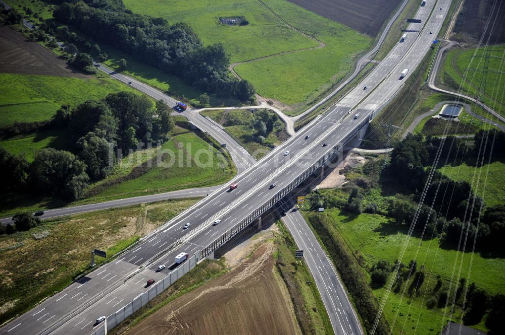 Luftbild Eisenach - Nordverlegung / Umfahrung Hörselberge der Autobahn E40 / A4 in Thüringen