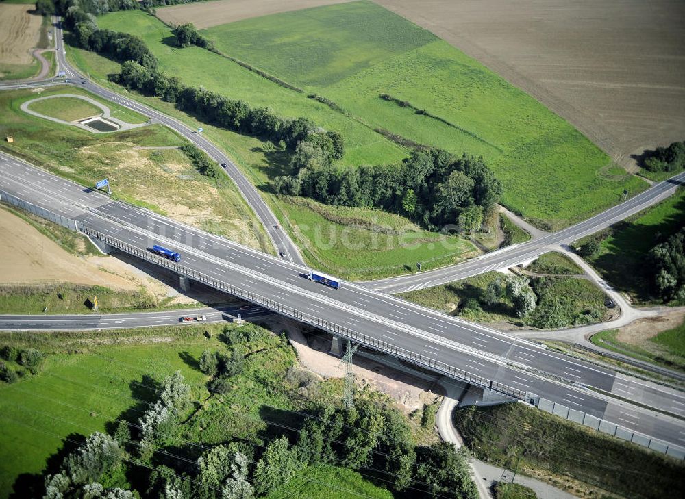 Luftaufnahme Eisenach - Nordverlegung / Umfahrung Hörselberge der Autobahn E40 / A4 in Thüringen