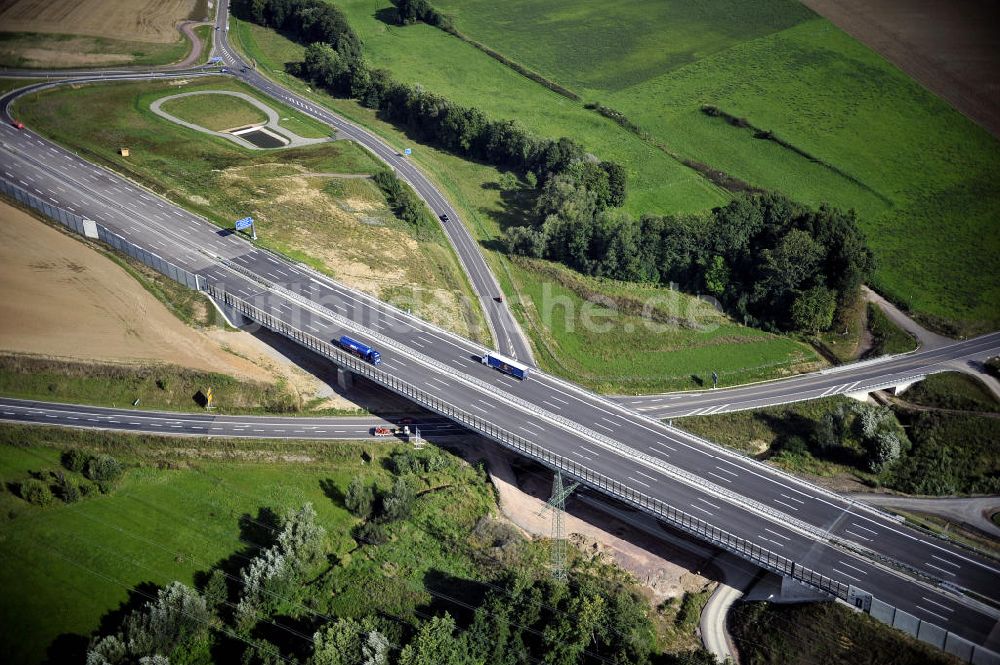 Eisenach von oben - Nordverlegung / Umfahrung Hörselberge der Autobahn E40 / A4 in Thüringen