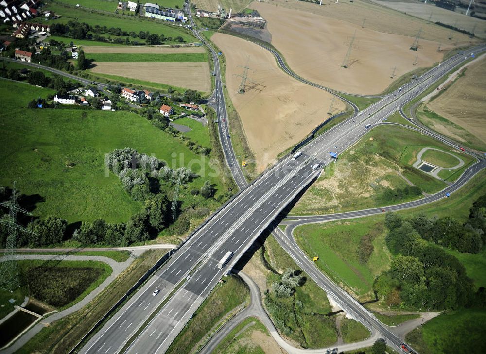 Luftbild Eisenach - Nordverlegung / Umfahrung Hörselberge der Autobahn E40 / A4 in Thüringen