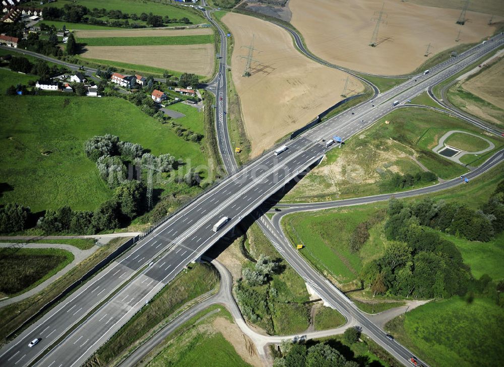 Luftaufnahme Eisenach - Nordverlegung / Umfahrung Hörselberge der Autobahn E40 / A4 in Thüringen