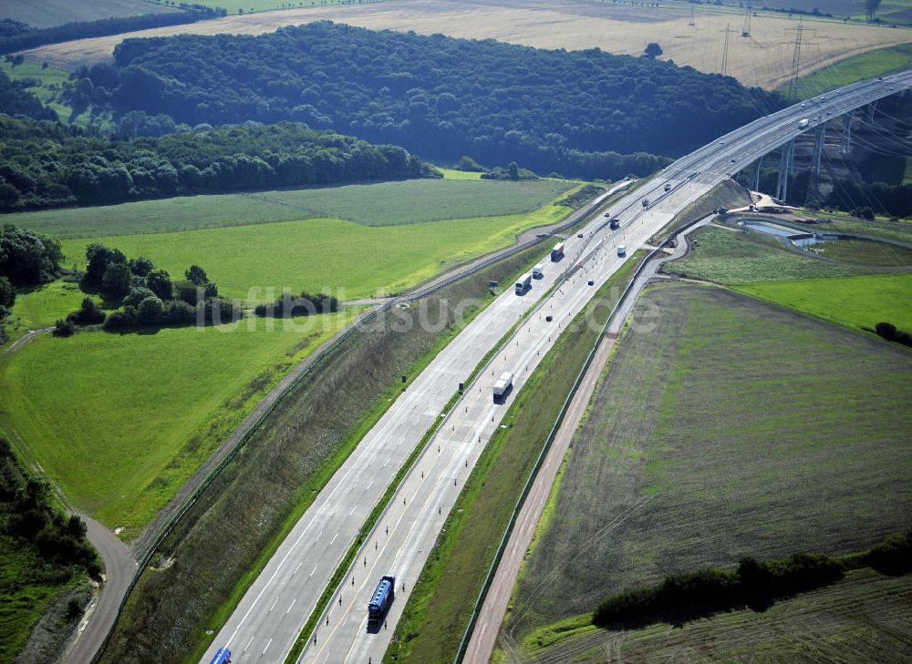 Luftbild Eisenach - Nordverlegung / Umfahrung Hörselberge der Autobahn E40 / A4 in Thüringen