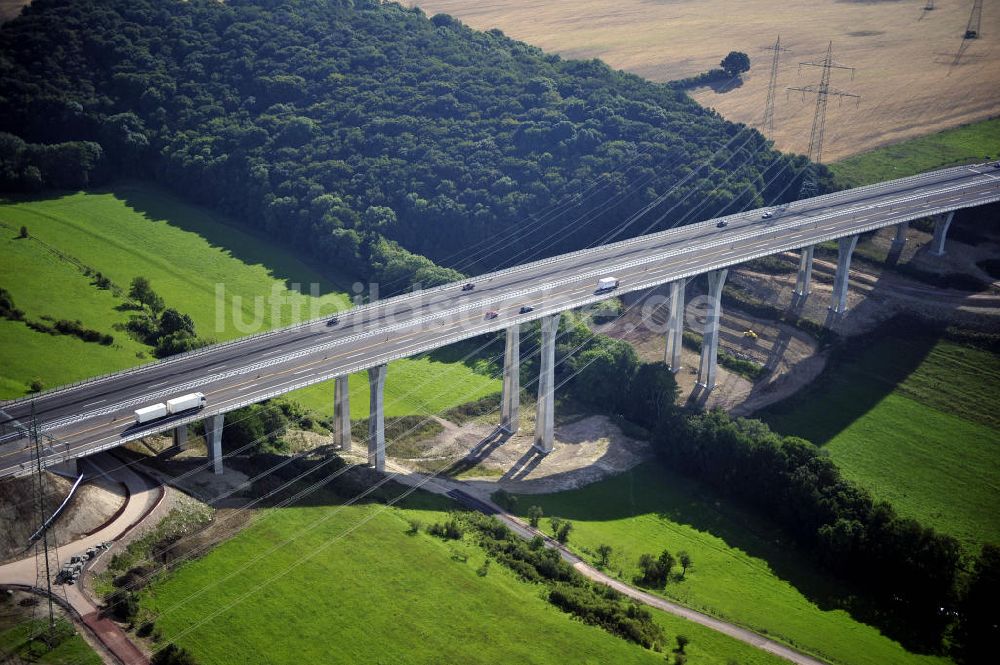 Eisenach aus der Vogelperspektive: Nordverlegung / Umfahrung Hörselberge der Autobahn E40 / A4 in Thüringen