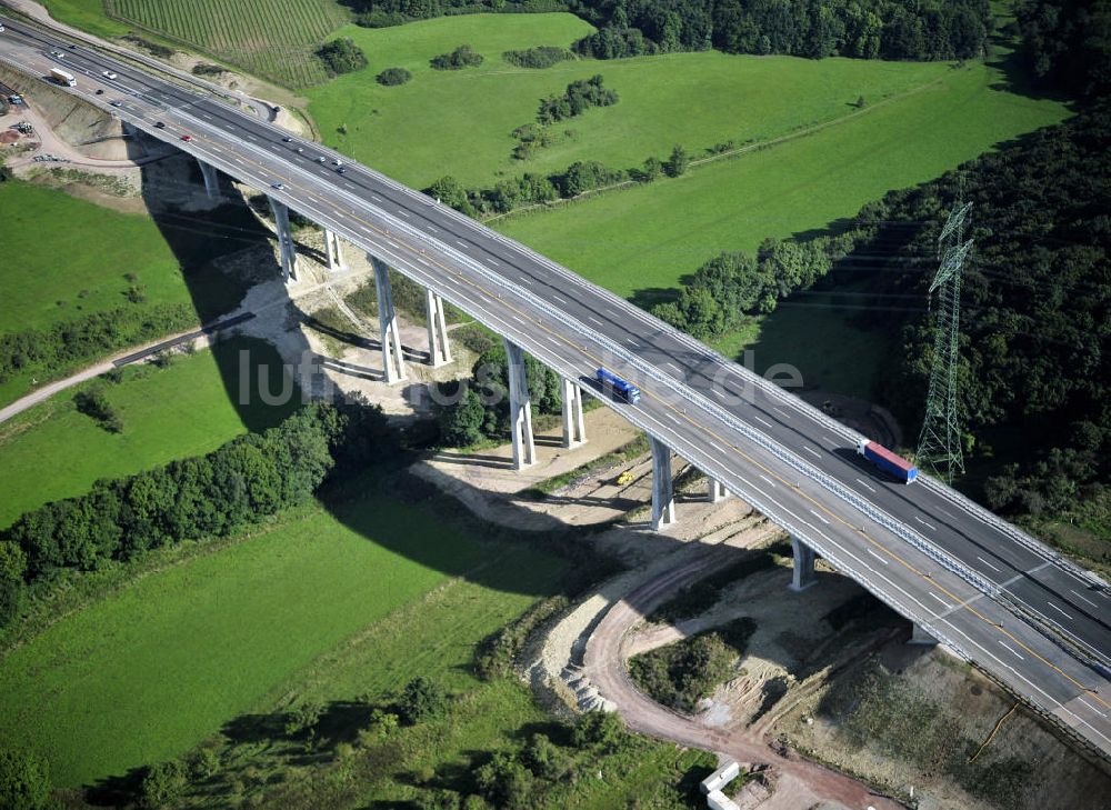 Luftbild Eisenach - Nordverlegung / Umfahrung Hörselberge der Autobahn E40 / A4 in Thüringen