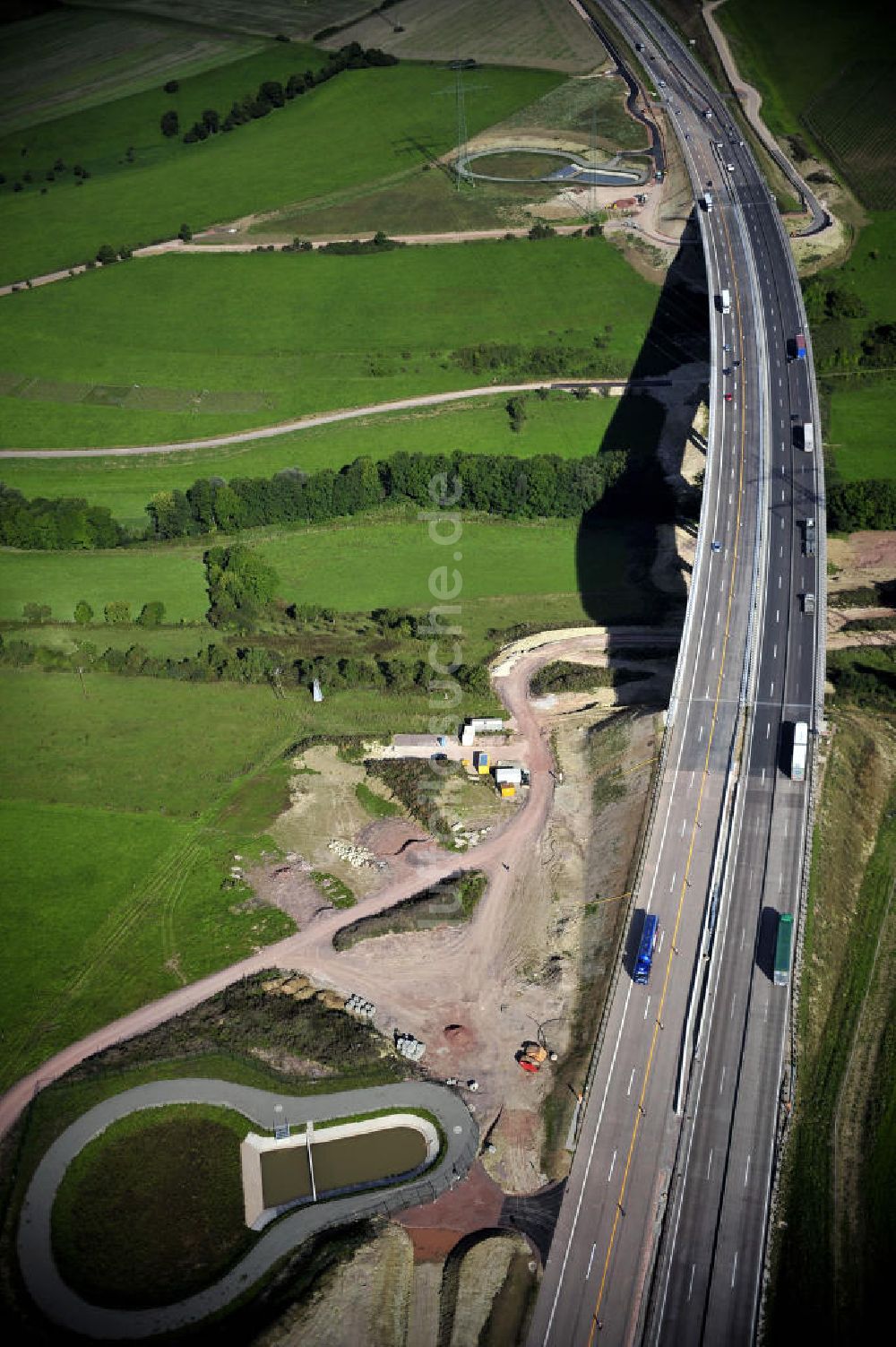 Luftaufnahme Eisenach - Nordverlegung / Umfahrung Hörselberge der Autobahn E40 / A4 in Thüringen