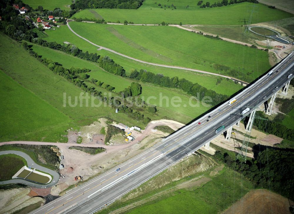 Eisenach von oben - Nordverlegung / Umfahrung Hörselberge der Autobahn E40 / A4 in Thüringen