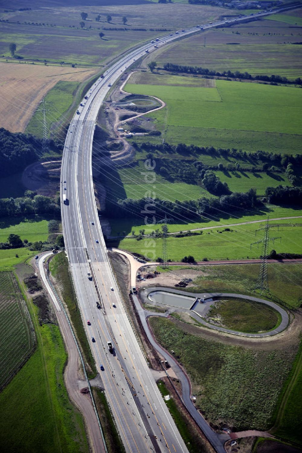 Luftaufnahme Eisenach - Nordverlegung / Umfahrung Hörselberge der Autobahn E40 / A4 in Thüringen