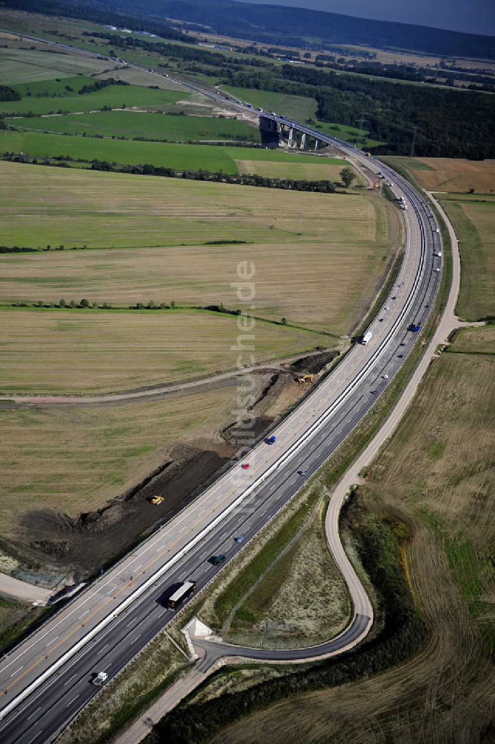 Luftaufnahme Eisenach - Nordverlegung / Umfahrung Hörselberge der Autobahn E40 / A4 in Thüringen