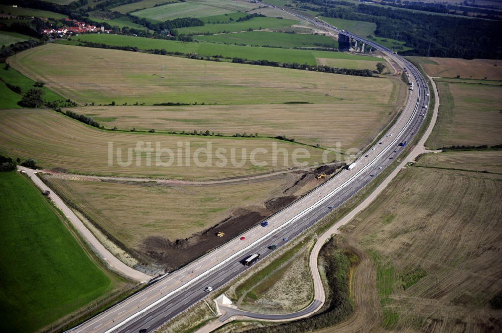 Eisenach von oben - Nordverlegung / Umfahrung Hörselberge der Autobahn E40 / A4 in Thüringen