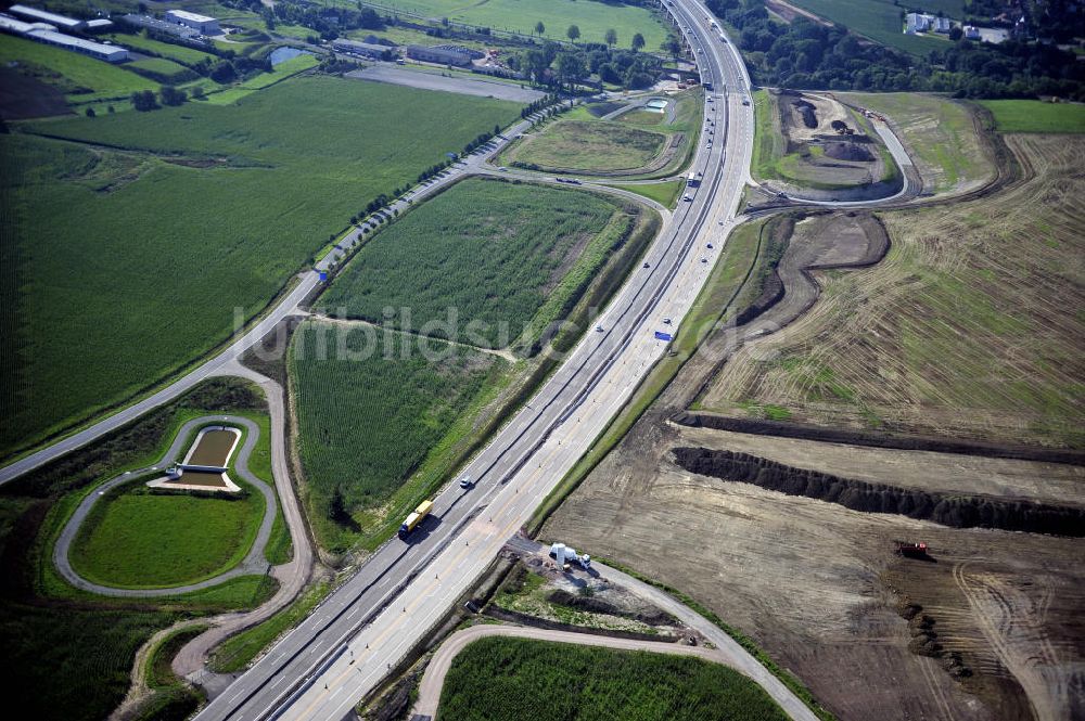 Luftaufnahme Eisenach - Nordverlegung / Umfahrung Hörselberge der Autobahn E40 / A4 in Thüringen