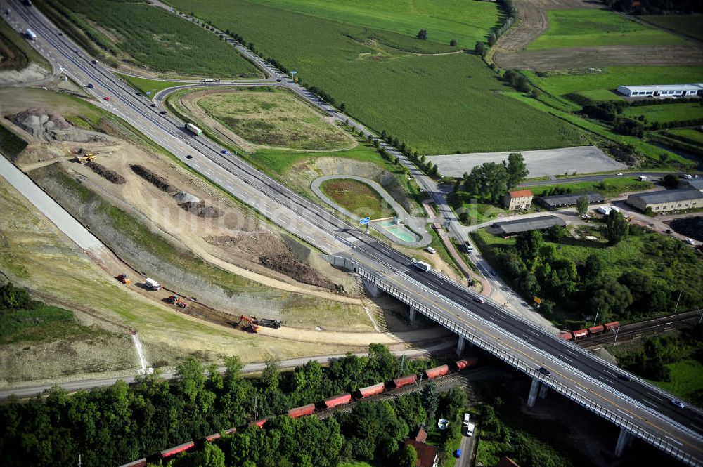 Luftaufnahme Eisenach - Nordverlegung / Umfahrung Hörselberge der Autobahn E40 / A4 in Thüringen