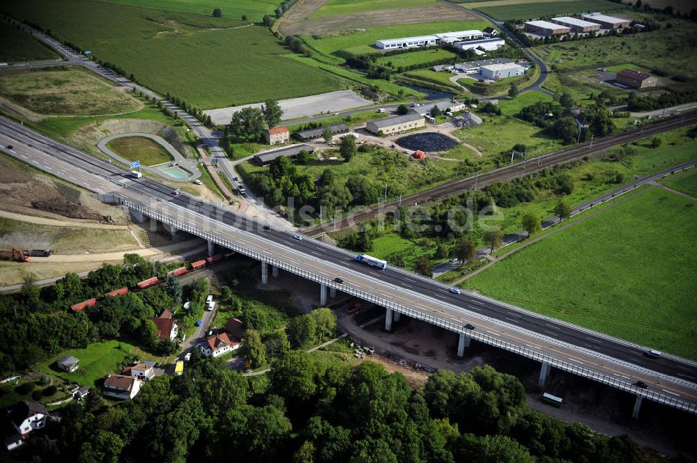 Eisenach von oben - Nordverlegung / Umfahrung Hörselberge der Autobahn E40 / A4 in Thüringen