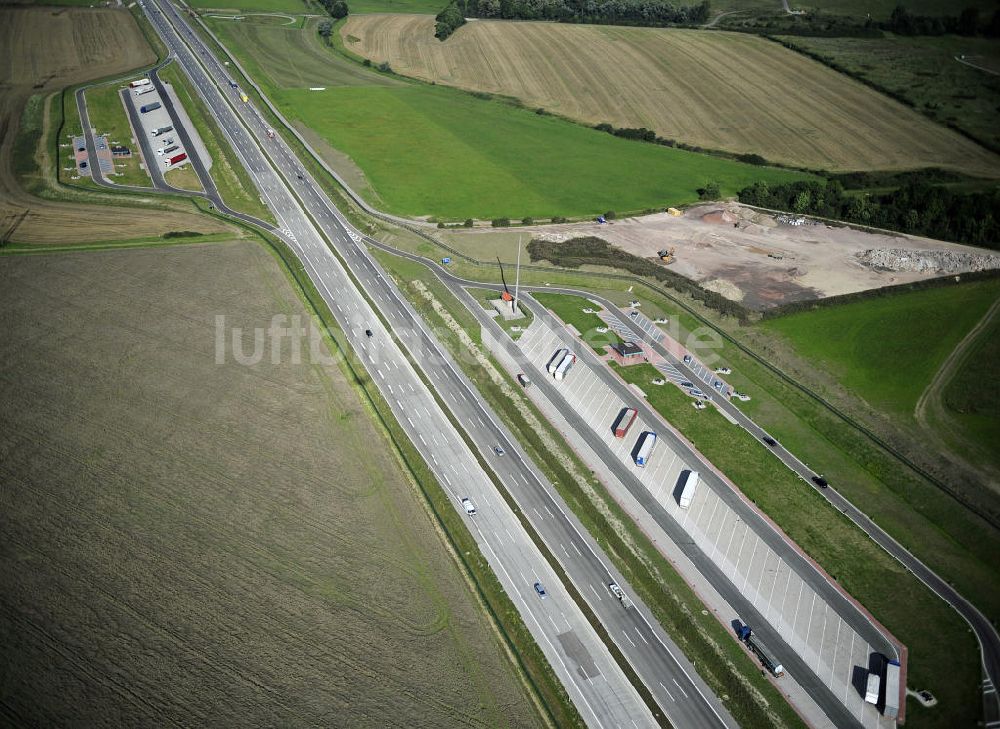 Eisenach aus der Vogelperspektive: Nordverlegung / Umfahrung Hörselberge der Autobahn E40 / A4 in Thüringen