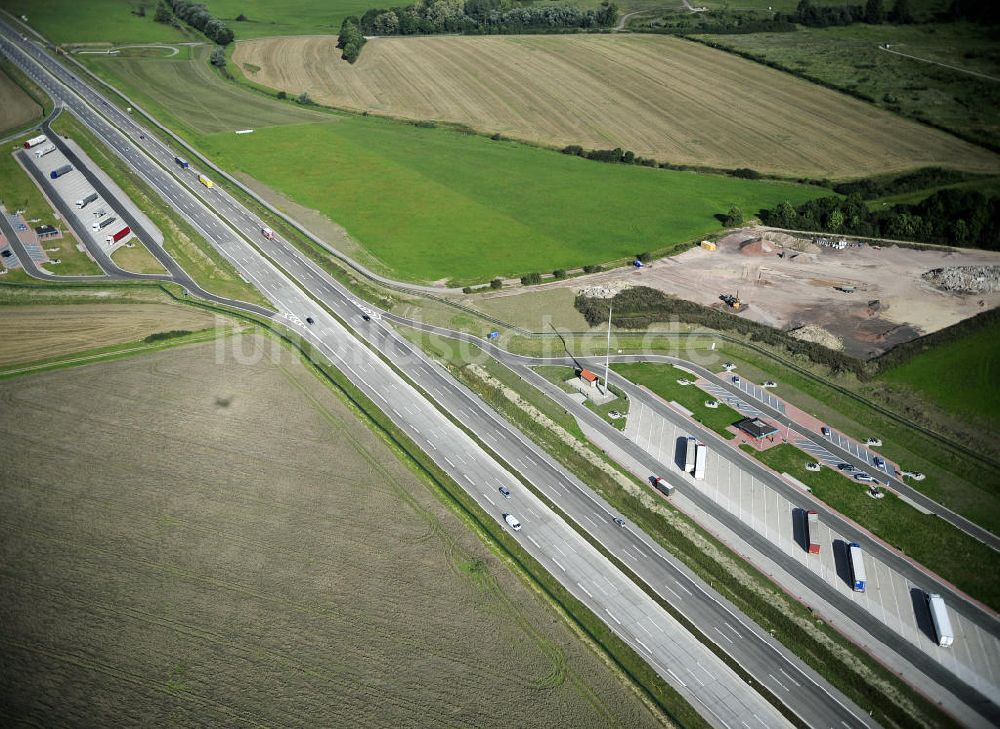 Eisenach von oben - Nordverlegung / Umfahrung Hörselberge der Autobahn E40 / A4 in Thüringen