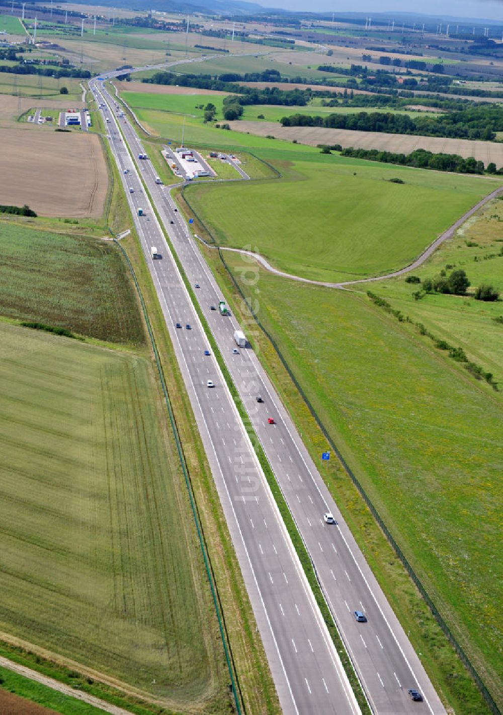 Wenigenlupnitz von oben - Nordverlegung / Umfahrung Hörselberge der Autobahn E40 / A4 in Thüringen