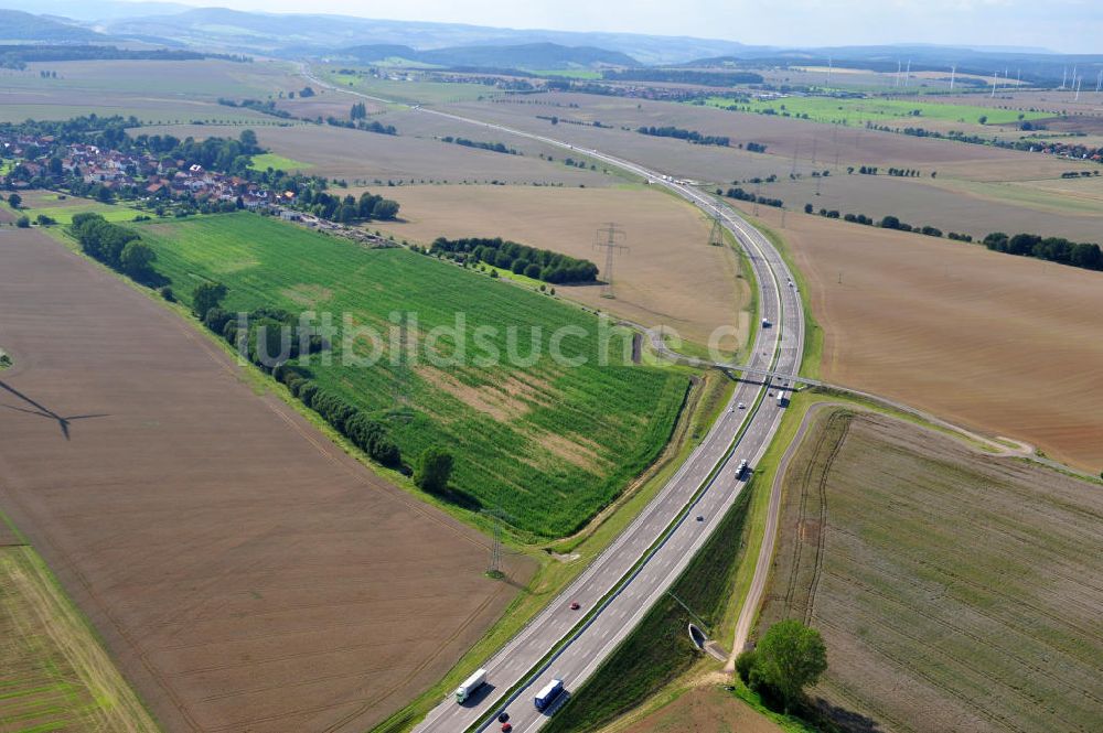 Luftbild Hötzelsroda - Nordverlegung / Umfahrung Hörselberge der Autobahn E40 / A4 in Thüringen