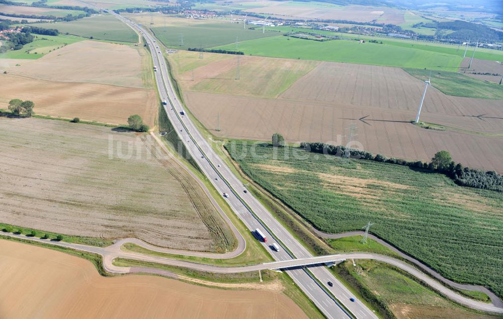 Hötzelsroda aus der Vogelperspektive: Nordverlegung / Umfahrung Hörselberge der Autobahn E40 / A4 in Thüringen