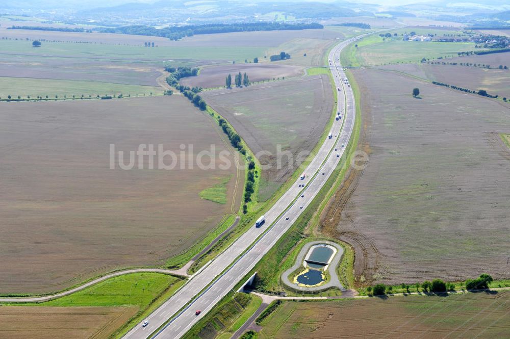 Hötzelsroda aus der Vogelperspektive: Nordverlegung / Umfahrung Hörselberge der Autobahn E40 / A4 in Thüringen