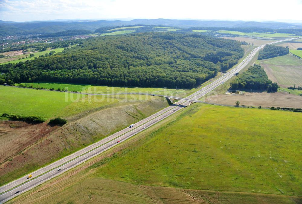 Luftbild Madelungen - Nordverlegung / Umfahrung Hörselberge der Autobahn E40 / A4 in Thüringen