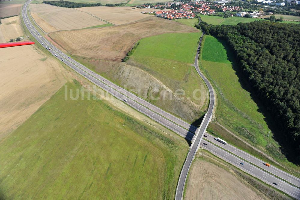 Madelungen aus der Vogelperspektive: Nordverlegung / Umfahrung Hörselberge der Autobahn E40 / A4 in Thüringen