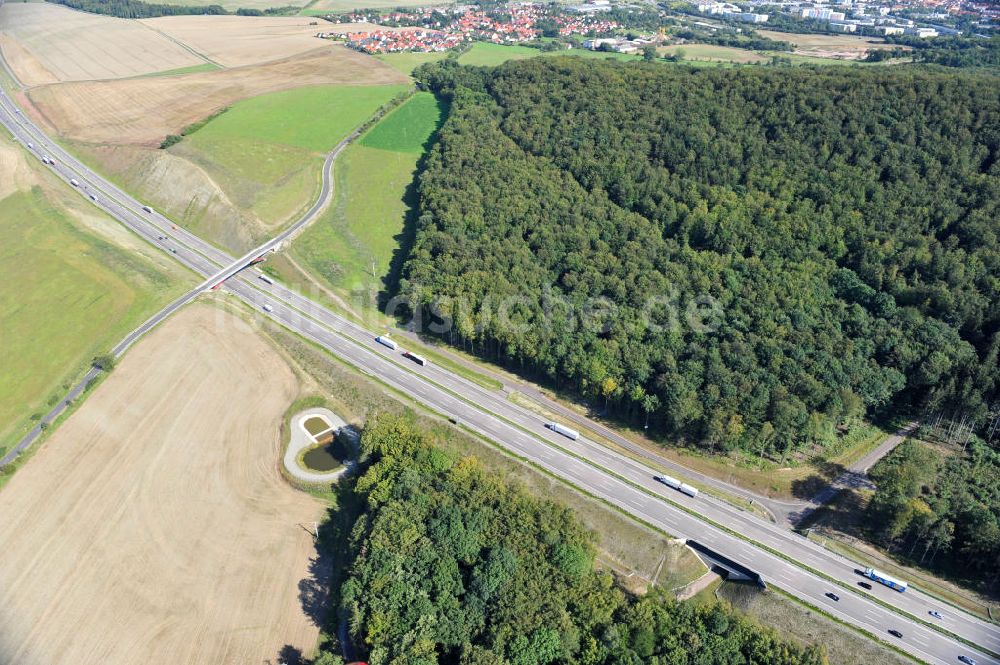 Luftbild Madelungen - Nordverlegung / Umfahrung Hörselberge der Autobahn E40 / A4 in Thüringen