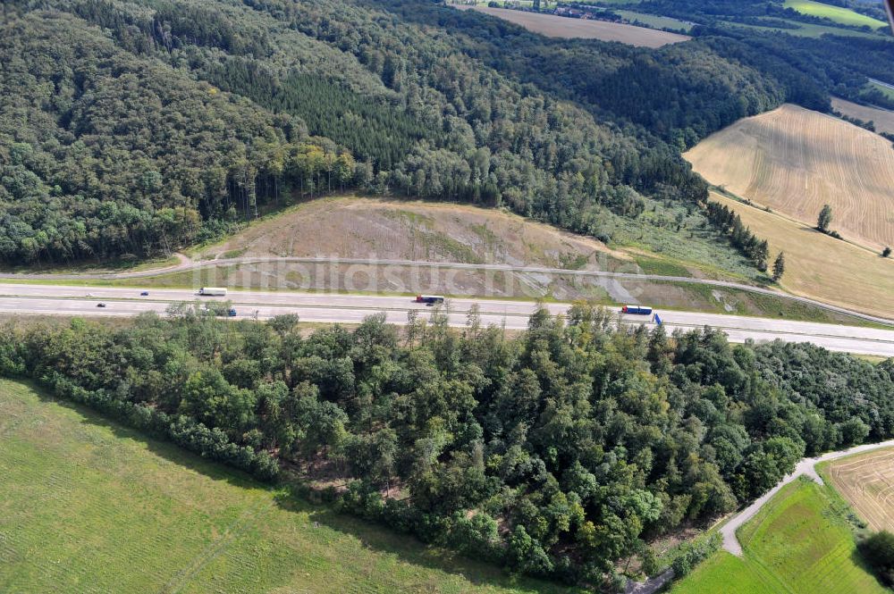 Eisenach aus der Vogelperspektive: Nordverlegung / Umfahrung Hörselberge der Autobahn E40 / A4 in Thüringen