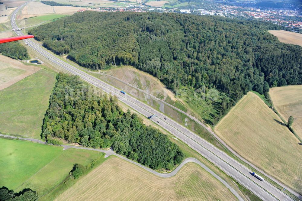 Luftbild Eisenach - Nordverlegung / Umfahrung Hörselberge der Autobahn E40 / A4 in Thüringen