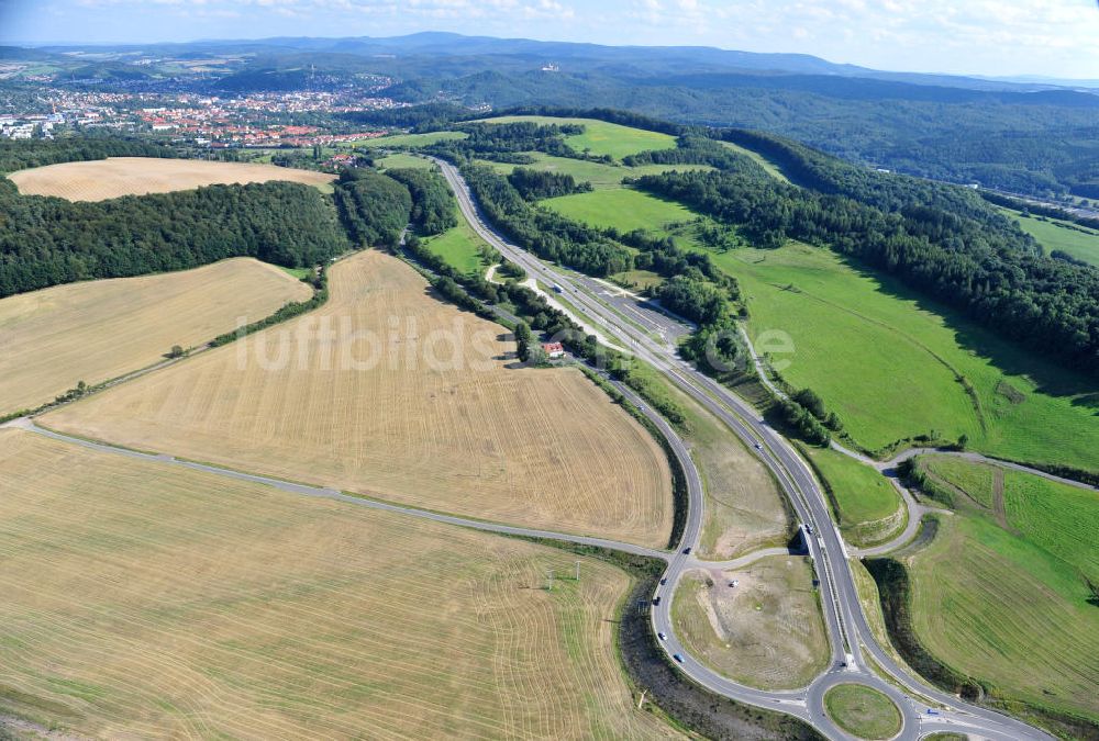 Eisenach von oben - Nordverlegung / Umfahrung Hörselberge der Autobahn E40 / A4 in Thüringen