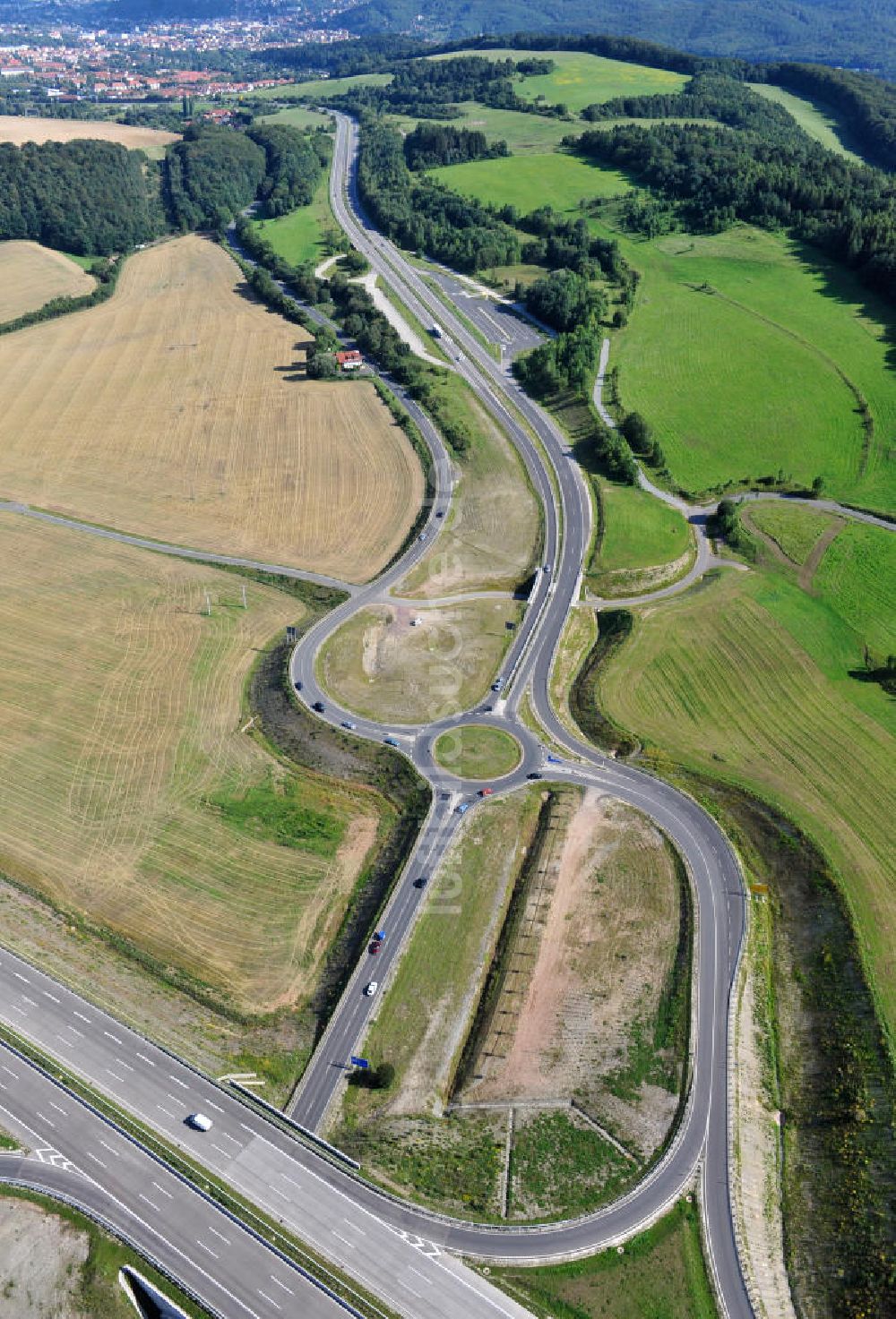 Eisenach aus der Vogelperspektive: Nordverlegung / Umfahrung Hörselberge der Autobahn E40 / A4 in Thüringen