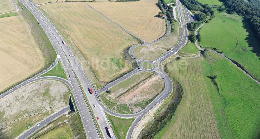 Luftaufnahme Eisenach - Nordverlegung / Umfahrung Hörselberge der Autobahn E40 / A4 in Thüringen