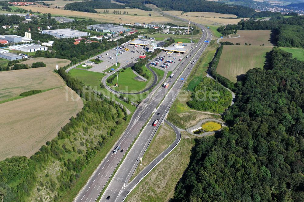 Eisenach von oben - Nordverlegung / Umfahrung Hörselberge der Autobahn E40 / A4 in Thüringen