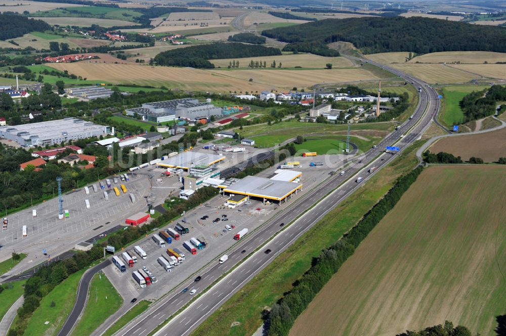 Eisenach aus der Vogelperspektive: Nordverlegung / Umfahrung Hörselberge der Autobahn E40 / A4 in Thüringen